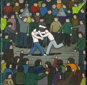 The Fight, 2015 (Akryl og blæk på lærred)