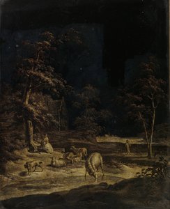 Hyrdinde med får af Leendert Overbeek