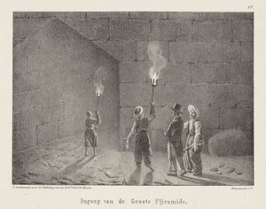 Indgang til en pyramide Indgang til den store pyramide (titel på objekt) Egyptian-Faces tredje seks (serietitel) Egyptian-Views (serietitel) af Leendert de Koningh