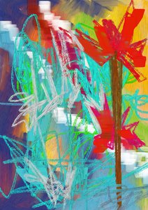 Livlig abstrakt blomst