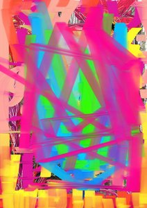 Livlig geometrisk abstraktion af Lembayung senja studio [Vintage Poster]