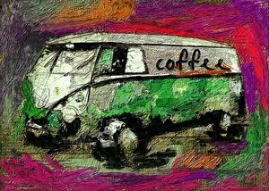Vintage kaffevogn af Lembayung senja studio [Vintage Poster]