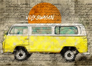 Gul vintage varevogn