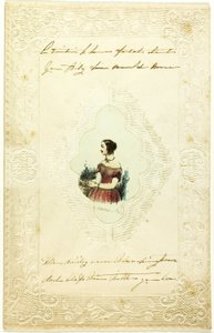 Valentine uden titel (Kvinde i lyserød kjole) af Lemercier et Compagnie