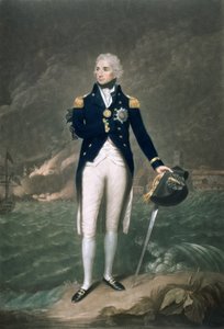 Sir Horatio Nelson, K.B., Kontreadmiral of the Blue, indgraveret og udgivet af William S. Barnard (1774-1849), pub. 1798 (farvet litho)