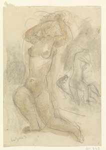 To knælende nøgenbilleder af Leo Gestel (signed by artist)
