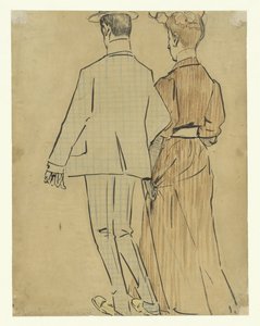 gående par af Leo Gestel (signed by artist)