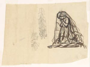 Bedende pige og ornament af Leo Gestel