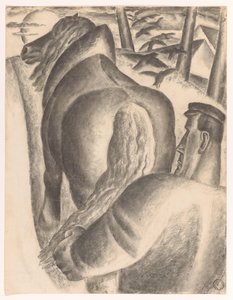 Bonde med plov af Leo Gestel