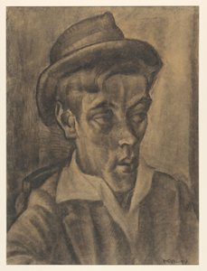 Buste af mand med hat af Leo Gestel