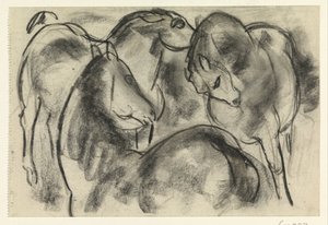 Tre heste af Leo Gestel