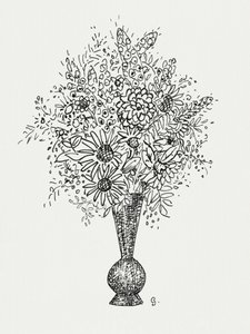 Blomstervase (ca. 1891–1941) – tegning i høj opløsning af Leo Gestel. af Leo Gestel