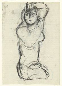 Knælende nøgen kvinde af Leo Gestel