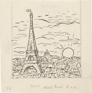 Udsigt over Eiffeltårnet i Paris af Leo Gestel