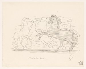 Flok heste af Leo Gestel