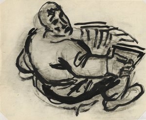 Mand med harmonika Uden titel af Leo Gestel