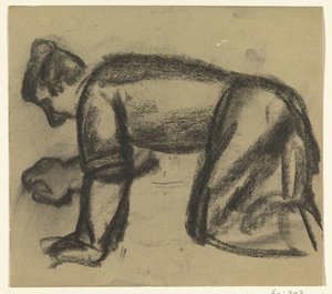 Mand på hænder og knæ af Leo Gestel
