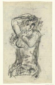 Siddende nøgen kvinde af Leo Gestel