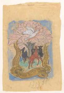 Designtegning for et tillykke med fødslen af ​​Juliana Bellaar Spruyt af Leo Gestel