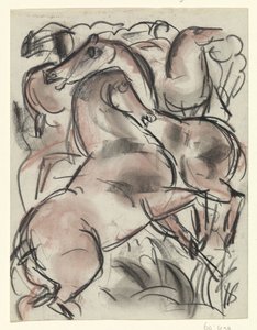 Heste i naturen af Leo Gestel