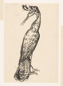 Heron med hovedet vendt tilbage af Leo Gestel