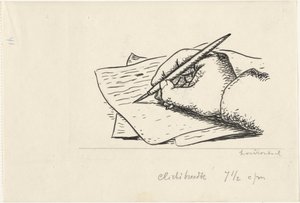 skrivehånd af Leo Gestel