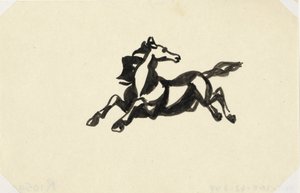 Springende hest med hovedet vendt tilbage Unavngivet hest af Leo Gestel