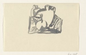 Stilleben med æble og en kande af Leo Gestel