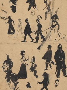 Studieblad med mænd og kvinder af Leo Gestel