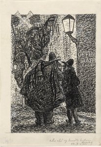 To mænd på gaden i mørket af Leo Gestel