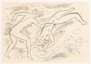 To nøgne kvinder svømmer af Leo Gestel