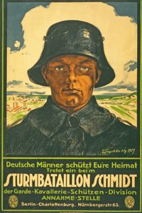 Sturmbataillon Schmidt; tyske mænd ryster jeres hjemland! Deltag i ... Pub. Berlin, 1917