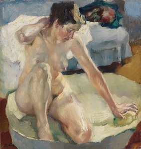 Au bain II - In the Bath II, af Putz, Leo (1869-1940). Olie på lærred