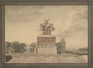 Design til et monument over sejren af Waterloo recto..., 1815. af Leo von Klenze