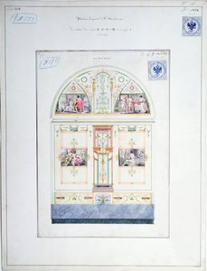 Vægmaleri til Eremitagen, St. Petersborg, ca. 1840
