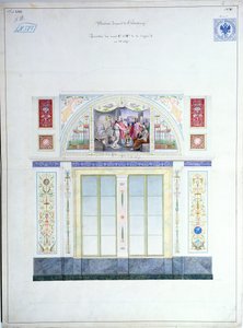 Vægmaleri til Eremitagen, St. Petersborg, ca. 1840