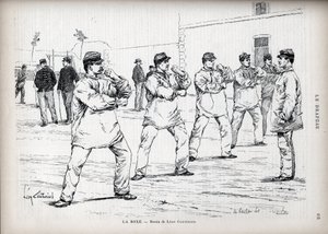 La Boxing - French Armees - tegning af Leon Couturier (1842-1935) - til "" Flaget" - Monitor of the League of Patriotes" - 22. august af Leon Antoine Lucien Couturier
