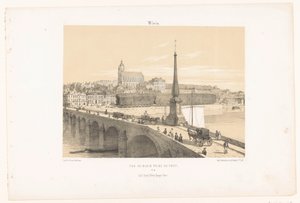 Udsigt over Blois fra broen Vue de Blois prize du pont (titel på objekt) Contemporary France (serietitel) La France de nos jours (serietitel)