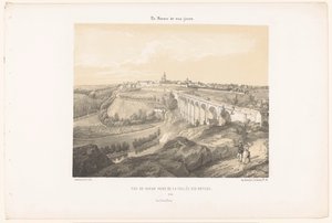 Udsigt over Dinan og viadukten over floden Rance Vue de Dinan-prisen de la Vallée des Noyers (titel på objekt) Contemporary France (serietitel) La France de nos jours (serietitel på objekt)