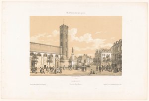 Udsigt over Place Bisson i Lorient lorient. Vue de la place Bisson (titel på objekt) Contemporary France (serietitel) La France de nos jours (serietitel på objekt) af Leon Auguste Asselineau