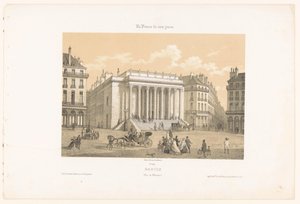Udsigt over Théâtre Graslin i Nantes Nantes. Vue du theater (titel på objekt) Contemporary France (serietitel) La France de nos jours (serietitel på objekt) af Leon Auguste Asselineau