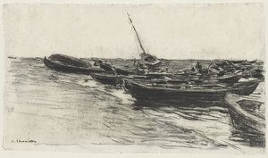 Både på stranden, ca. 187481. af Leon Augustin Lhermitte