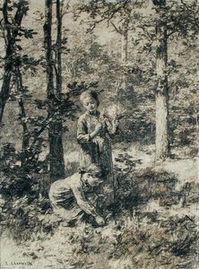 Indsamling af liljekonvaler af Leon Augustin Lhermitte