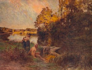 Baderen, 1907, 1938 af Leon Augustin Lhermitte