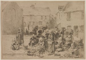 Æblemarkedet i Landerneau, 1878. af Leon Augustin Lhermitte