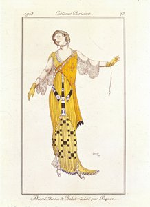 3285642 Dione, tegning af Bakst lavet af Jeanne Paquin. Pariserkostumer nr.73 af Leon Bakst