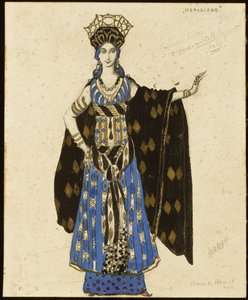 Et kostumedesign til "Salome": Herodiade, af Leon Bakst
