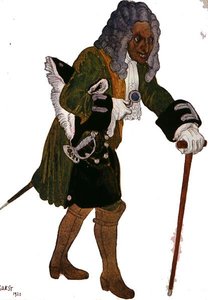 Kostumedesign til Galesson, Prinsens Lærer, fra Sleeping Beauty af Leon Bakst