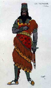 Kostumedesign til General Hasphenor, fra Judith af Leon Bakst