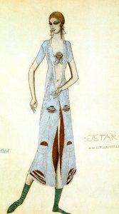 Kostumedesign til Ida Rubinstein som Ishtar, 1924. af Leon Bakst